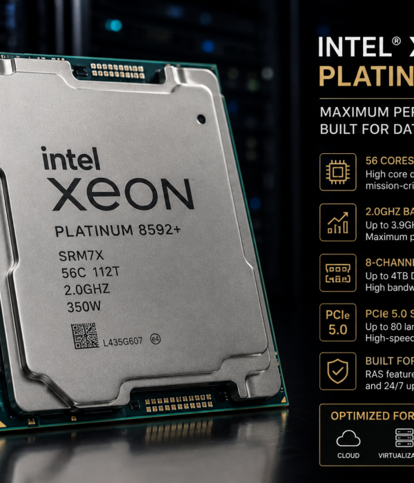 Intel Xeon Platinum 8592+ enterprise server processor for data center and HPC computing
