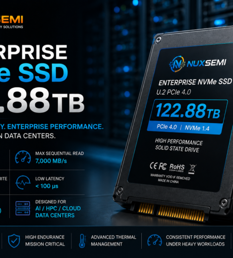 Enterprise 122.88 TB NVMe SSD for data center AI and HPC