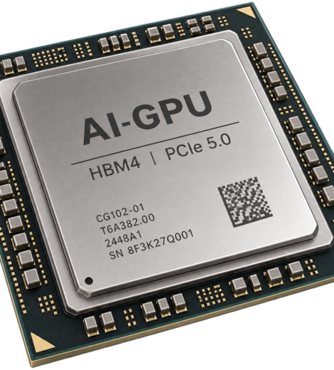 AI GPU Accelerator Chip — HBM4 / PCIe 5.0