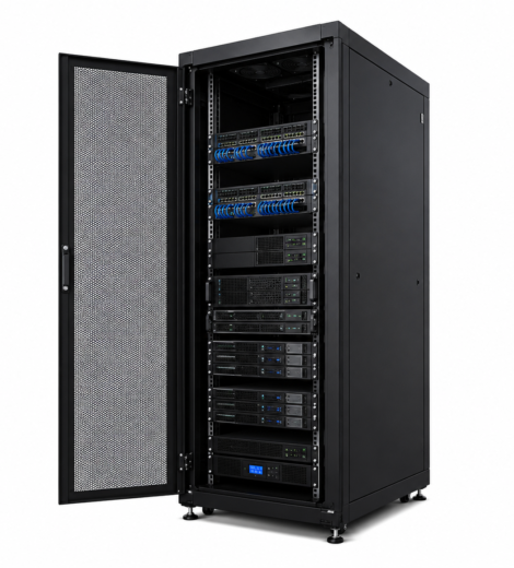Enterprise data center rack cabinet for servers networking and storage
