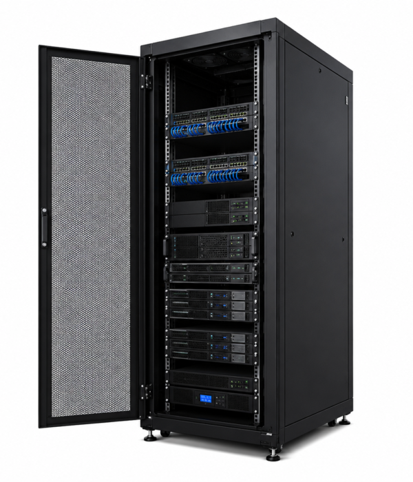 Enterprise data center rack cabinet for servers networking and storage
