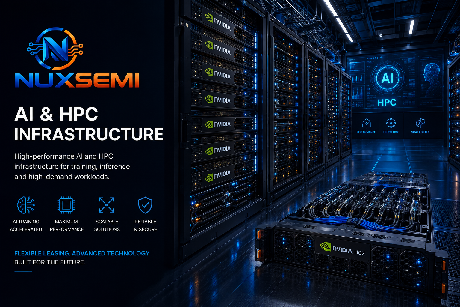NUXSEMI AI & HPC Infrastructure AI and HPC infrastructure for enterprise data centers and high-performance workloads