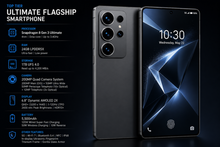 Top tier flagship smartphone for enterprise and executive mobile use